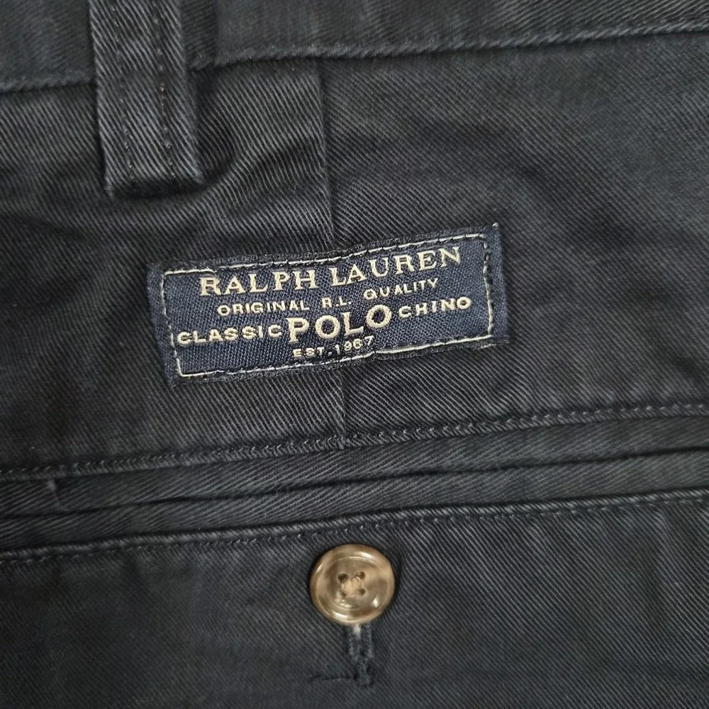 Vintage Polo Ralph Lauren Classic Fit Chino Shorts Men's 38 Navy Blue Cotton